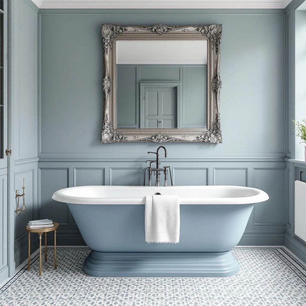 Modern bathroom with new vanity and tiles